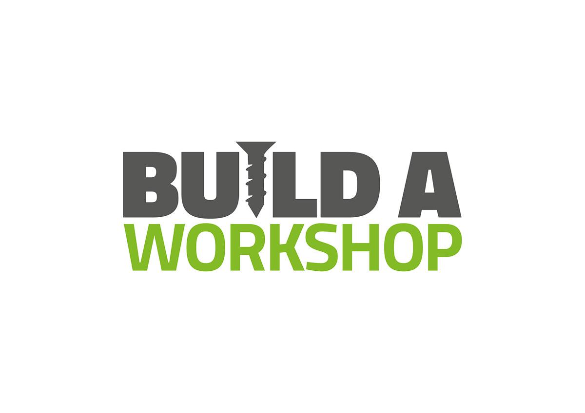 Build A Workshop logo Logo Design design build Workshop tools hammer skrew