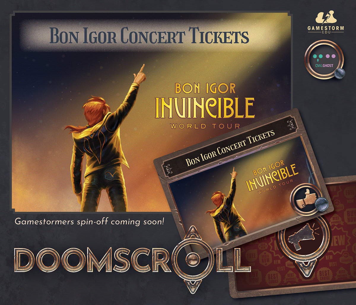 doomscroll STEAMPUNK tabletop advertisement artnouveau artdeco fantasy Digital Art  ILLUSTRATION  Character design 