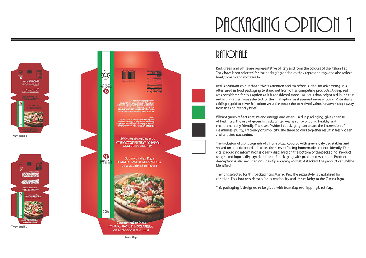 Cucina  PIZZA PACKAGING Packaging pattern design 