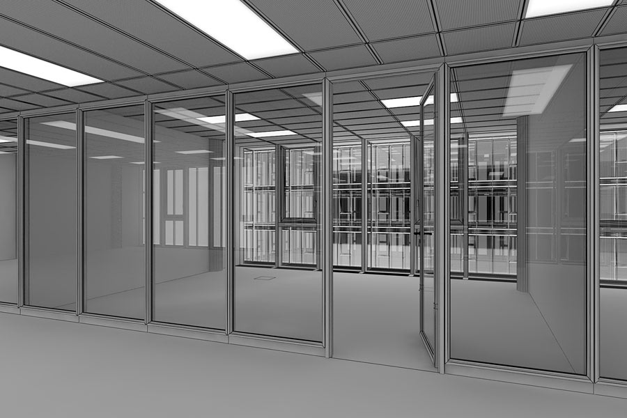 modern office 3D Visualization Büro Innenarchitektur