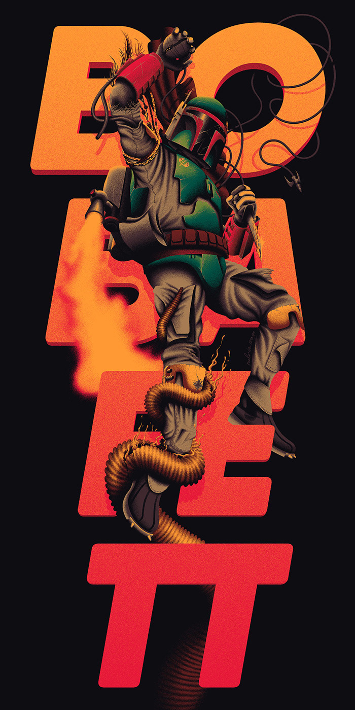 Boba Fett Escape from the Sarlacc Poster