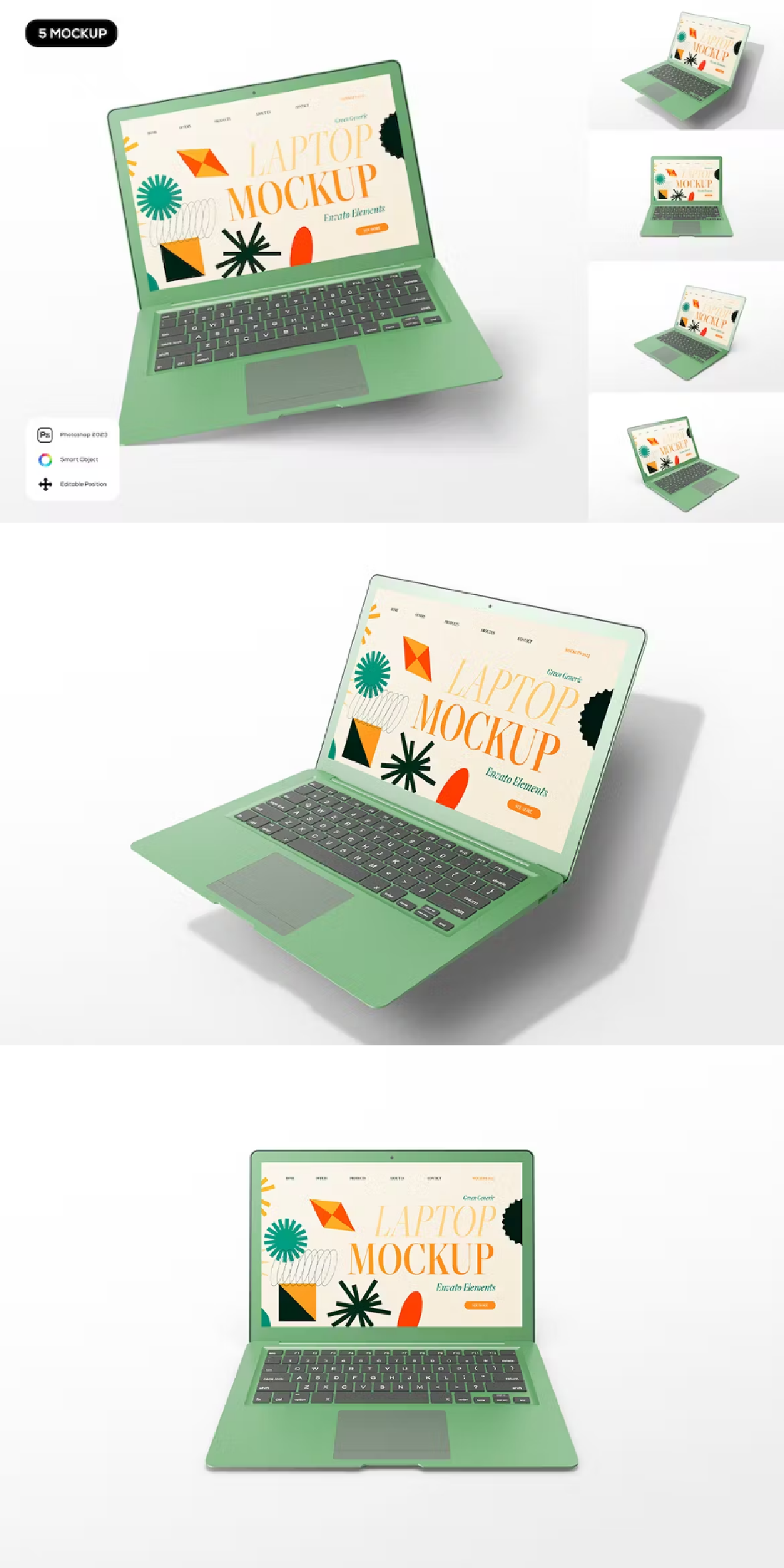 sagesmask green Laptop generic Mockup Office presentation Display desktop screen