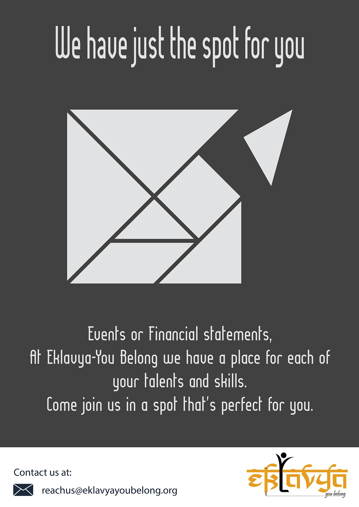 NGO College Project Eklavya-You Belong posters