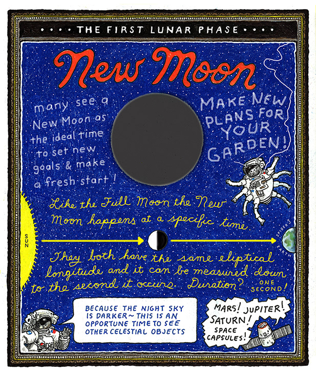 art design ILLUSTRATION lunar cycles science writing