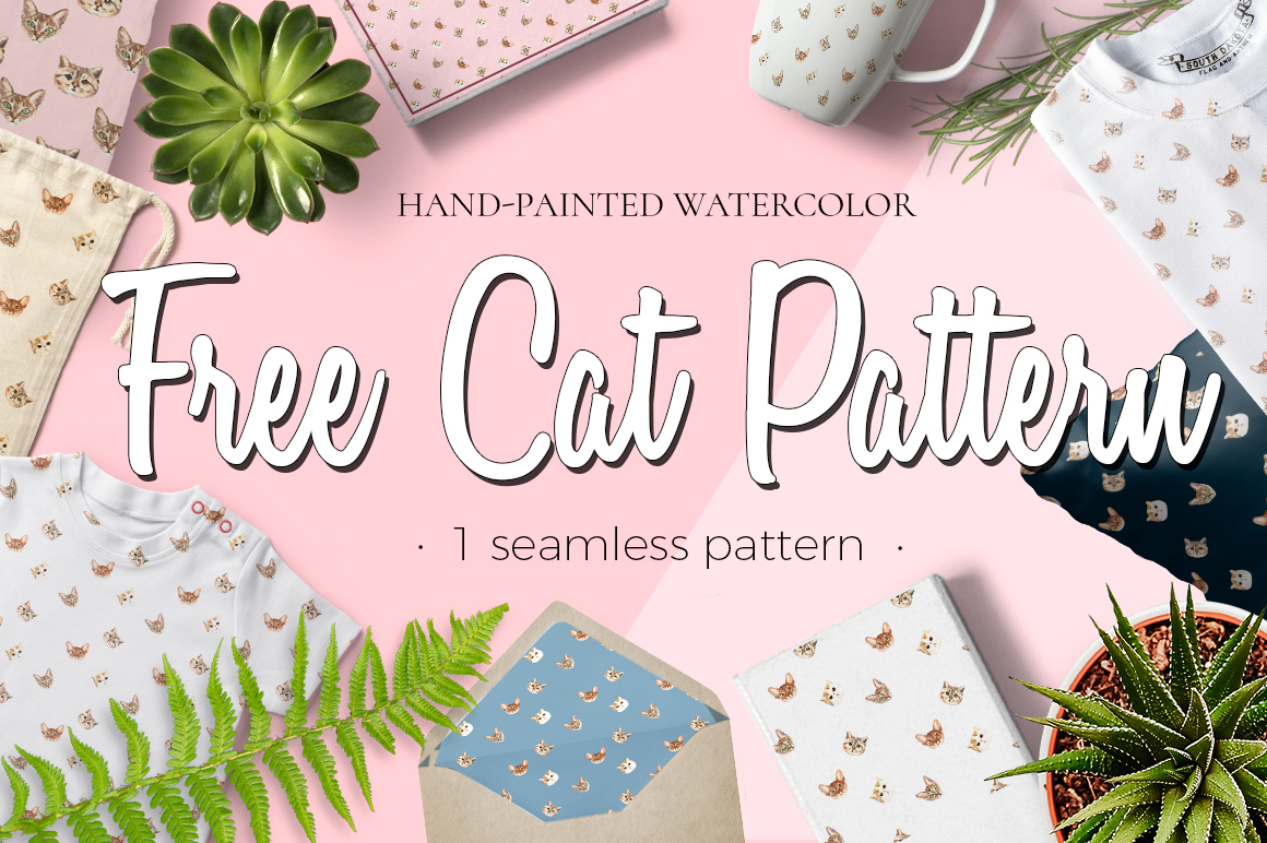 free freebie Cat pattern Pet animal Fun cats nursery printable