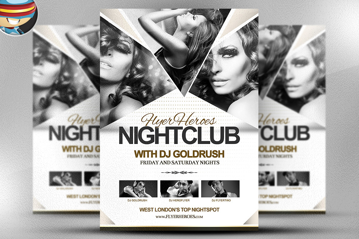 photoshop psd template flyer flyerheroes club flyer design print media professional premium nightclub modern minimalistic