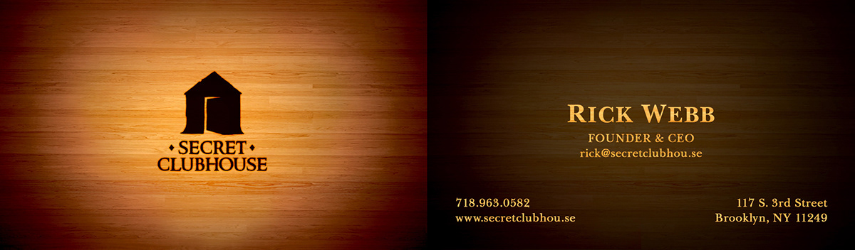 secret clubhouse  business cards