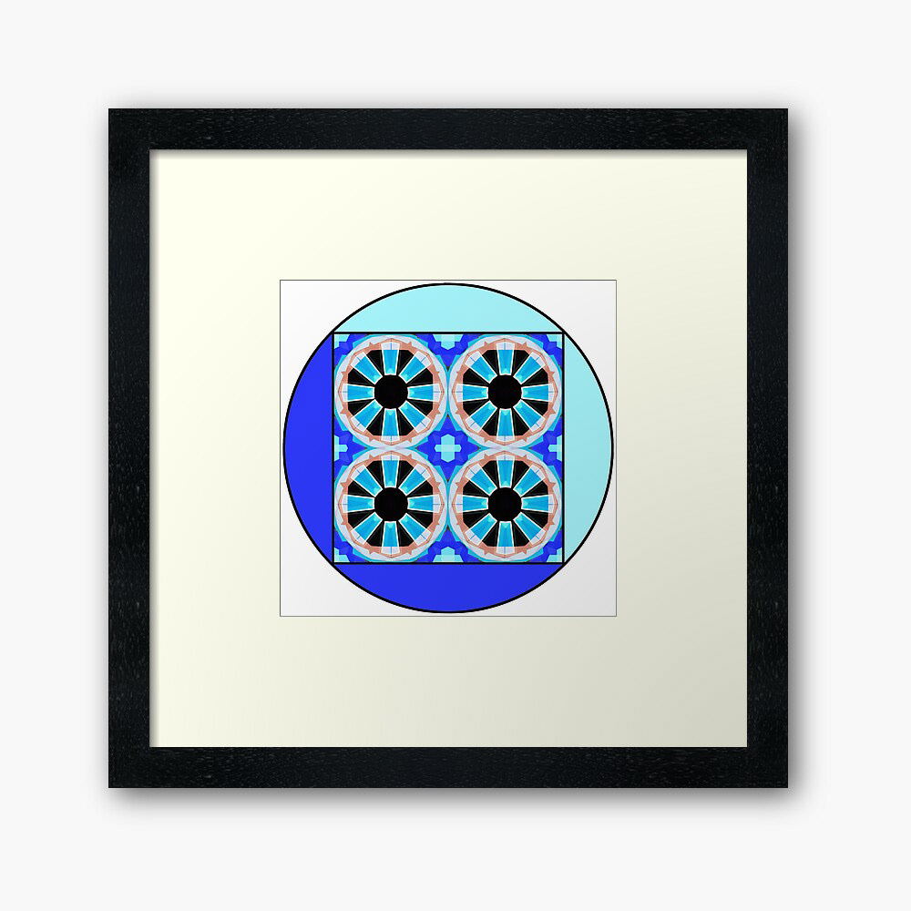 wheel cycles blue Rouages spiritual pattern motif seventies 70's roue