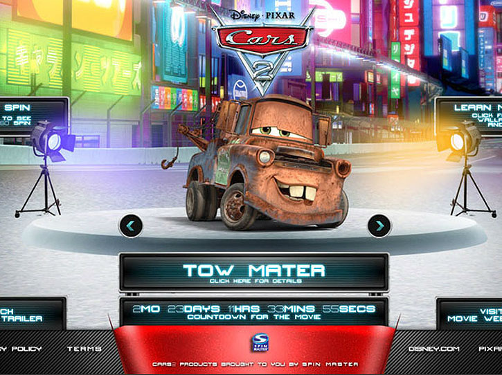 cars disney pixar 3d tow meter design creative direction