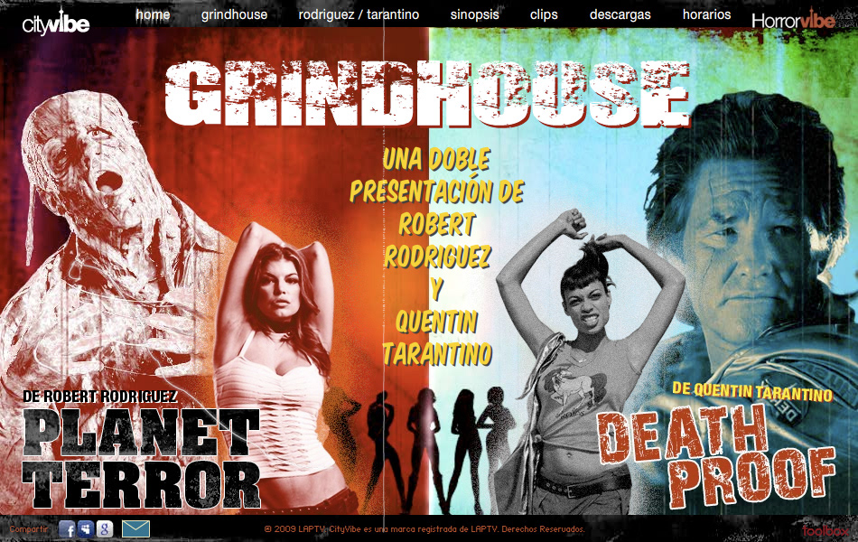 Tarantino Movies grindhouse Promotional Website Photoretouch Webdesign Cinema