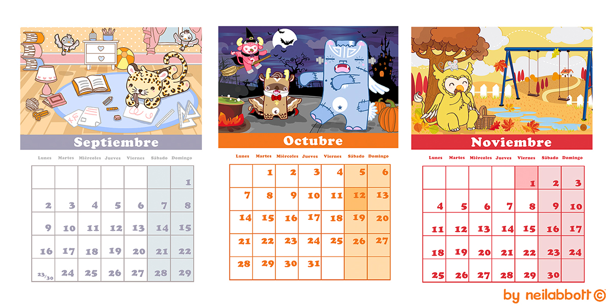 calendario  calendar  kawaii Year 2013