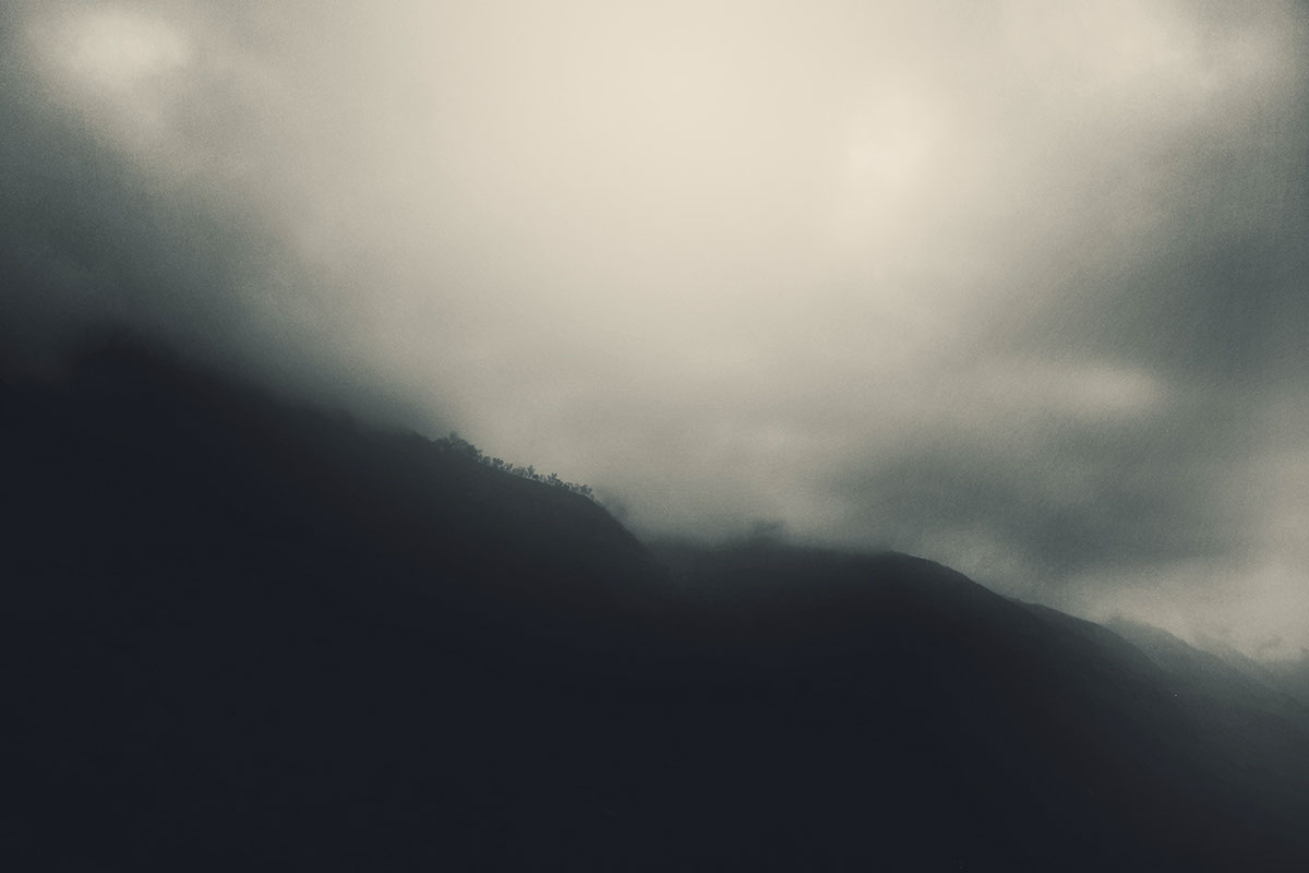 photo black light mountains clouds cold White Landscape