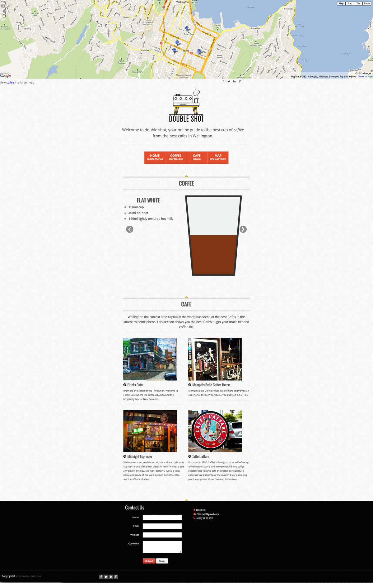 Website  coffee Ollie Evill  illustrations web creation html/css Webdesign