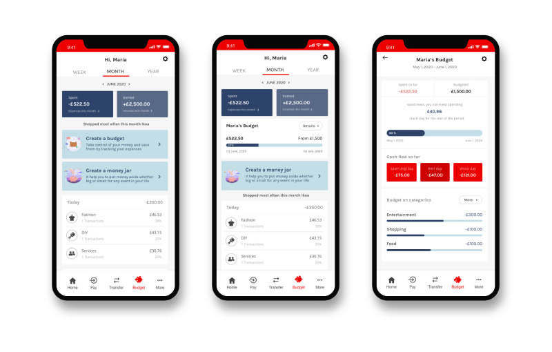 app banking design UI ux
