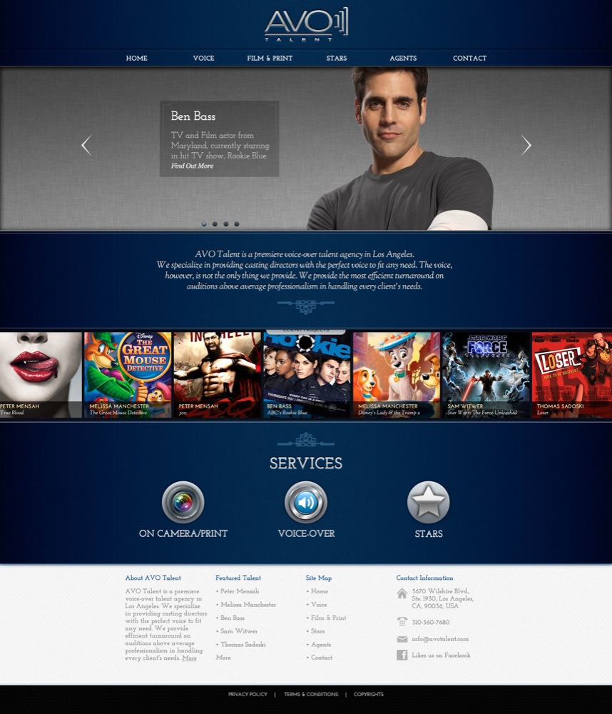 AVO Talent Agency agency Los Angeles actors Website