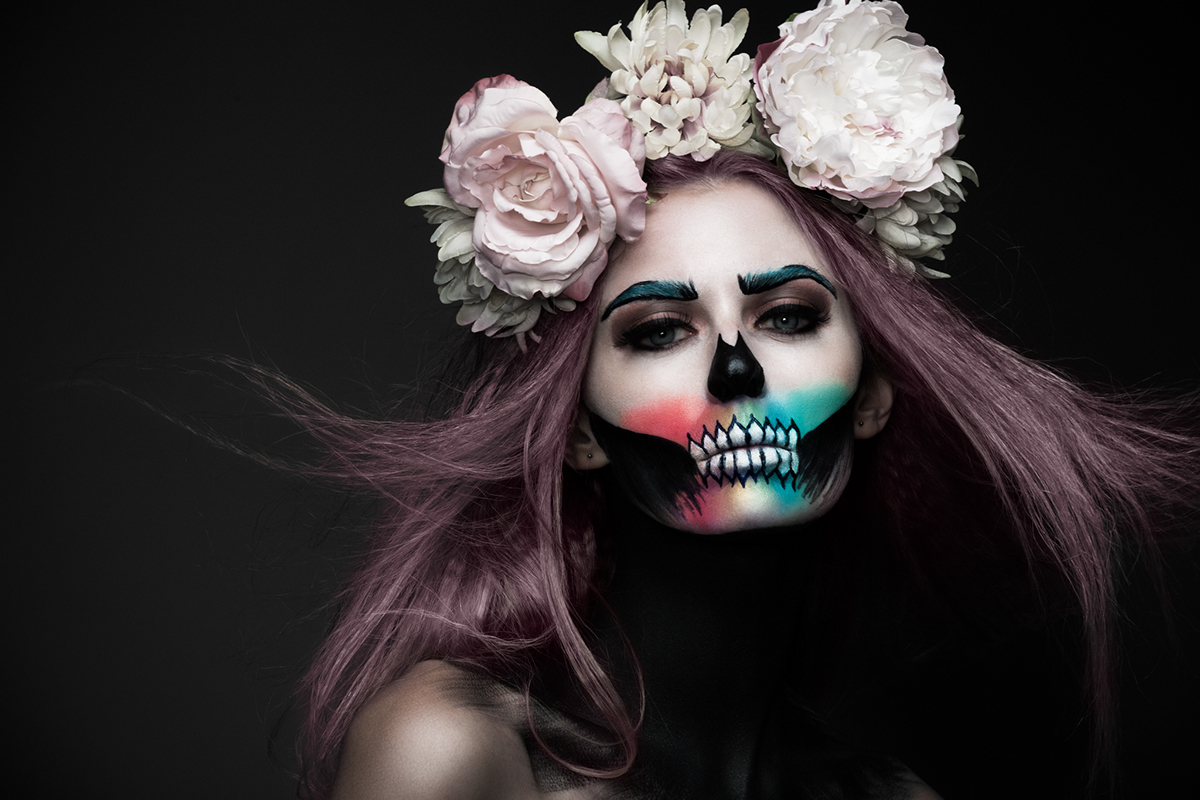 Sugar Skulls Halloween beauty Flowers flower crown spooky skulls