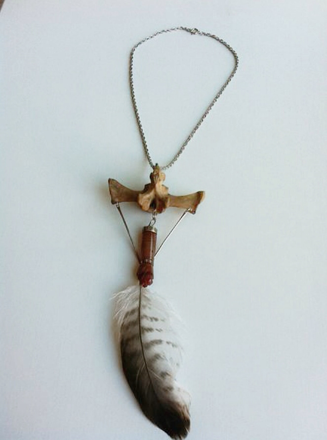 vintage chain found bones Tribal Inspired jewelry