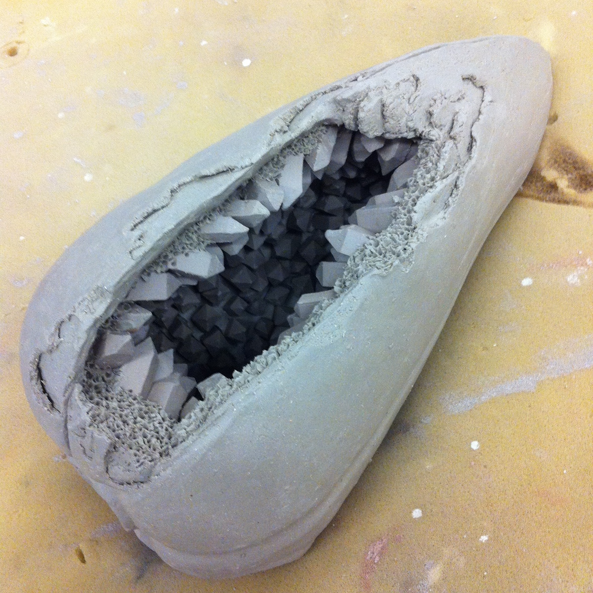 ceramics  sculpture seed geode rocks baby pillow