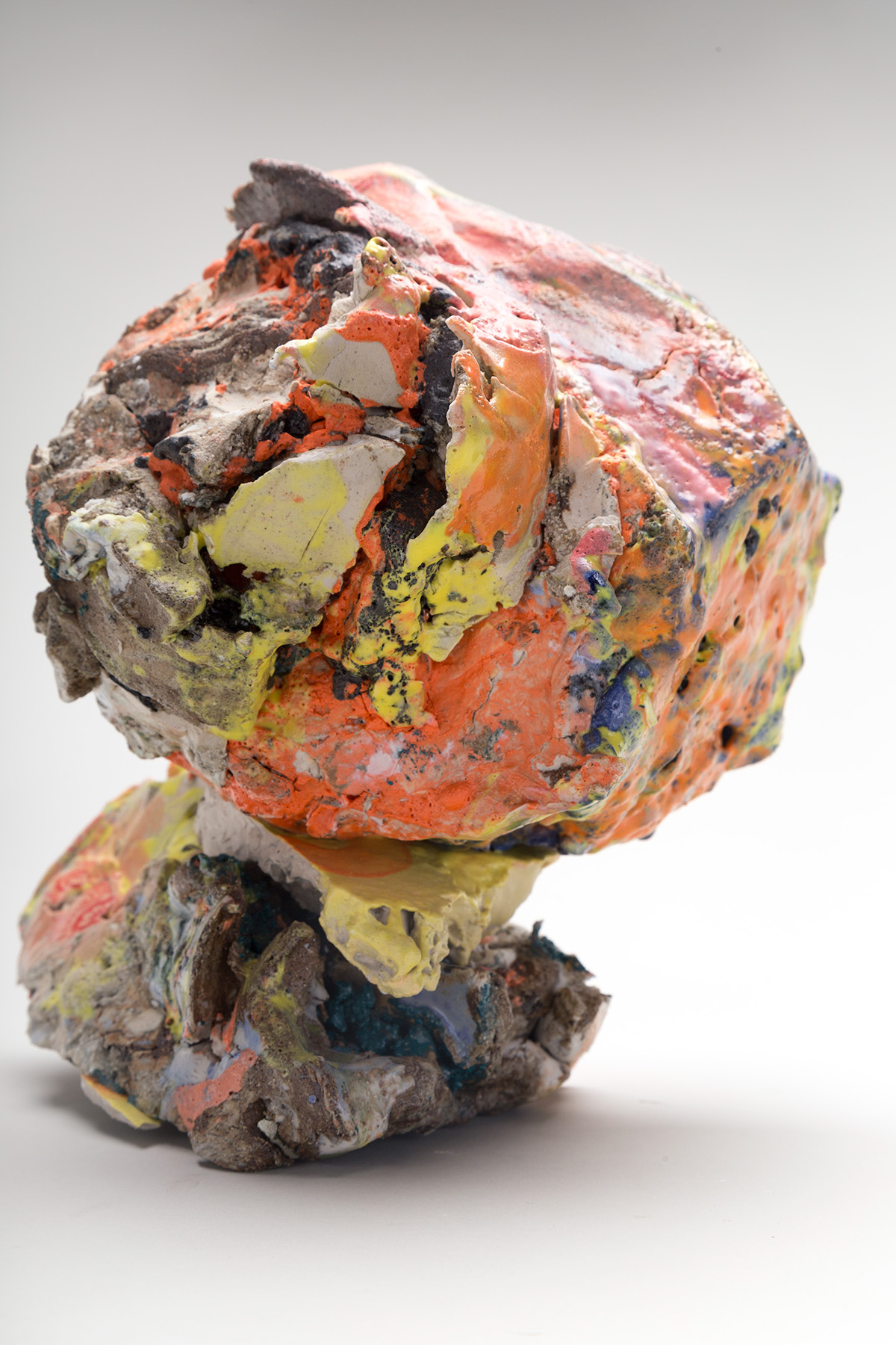 rock geological climate change painted surface glaze ceramic clay slip weathered sculpture ceramic sculpture skelly
