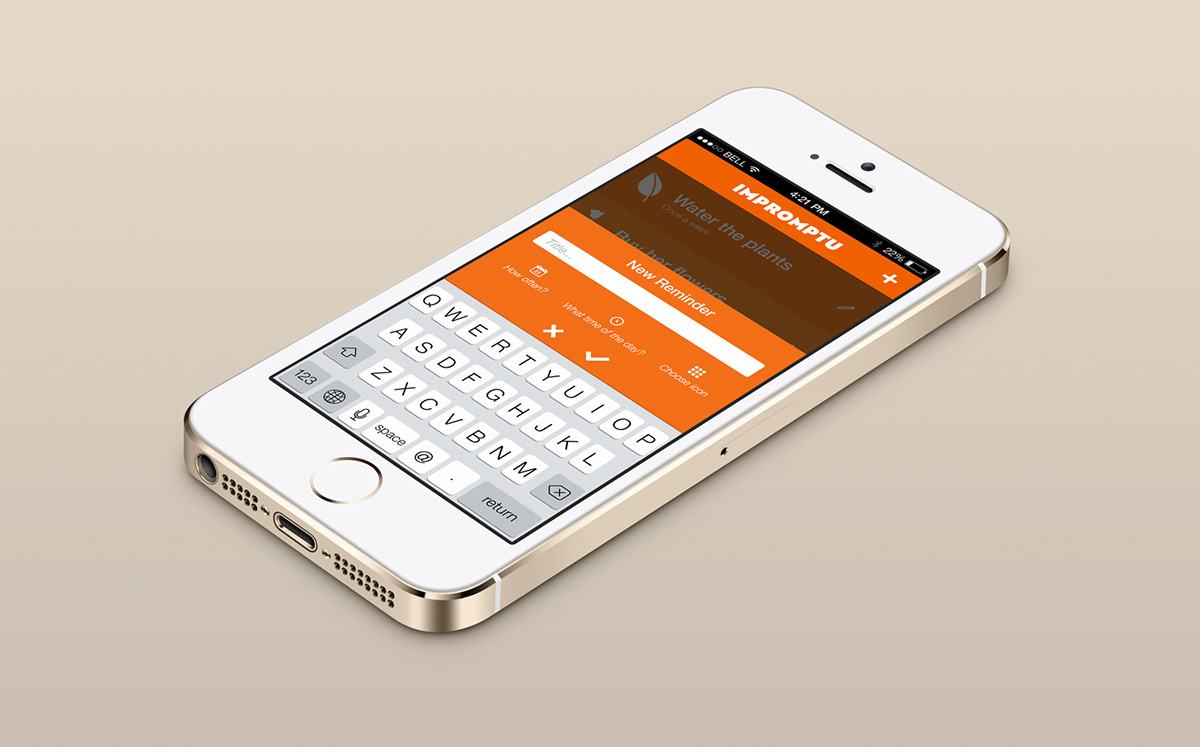 iphone app Impromptu orange reminders
