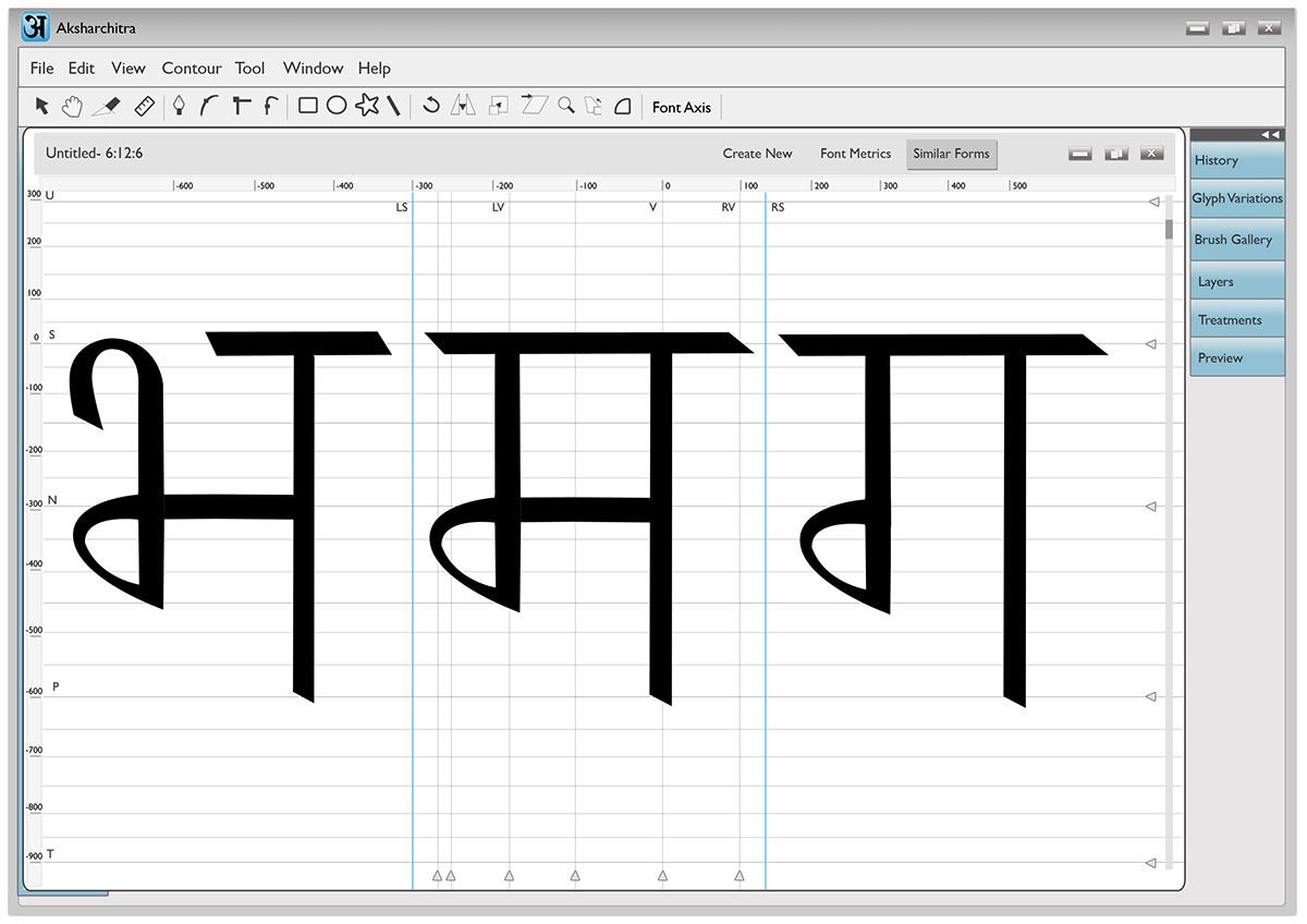 Devanagari font computer mediated tool