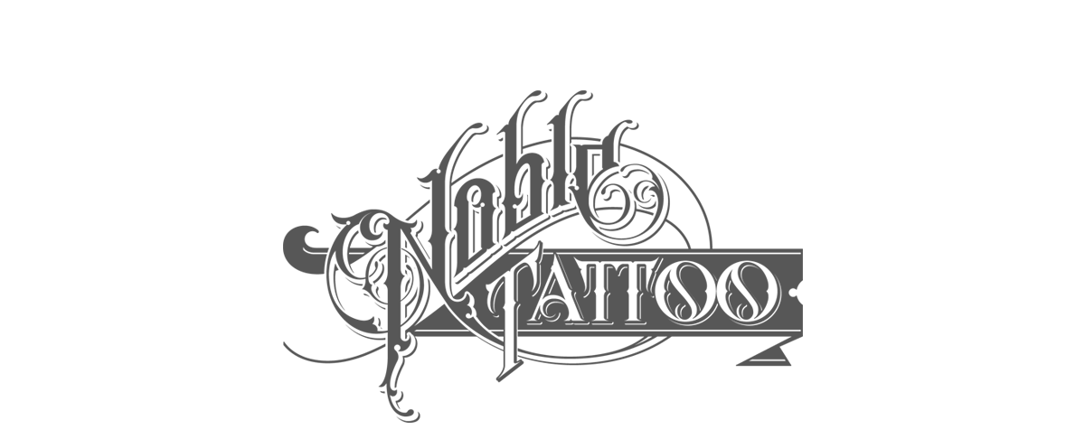 schmetzer Noble tattoo Logotype logo vintage ornate lettering Handlettering type font hand drawn studio emboss