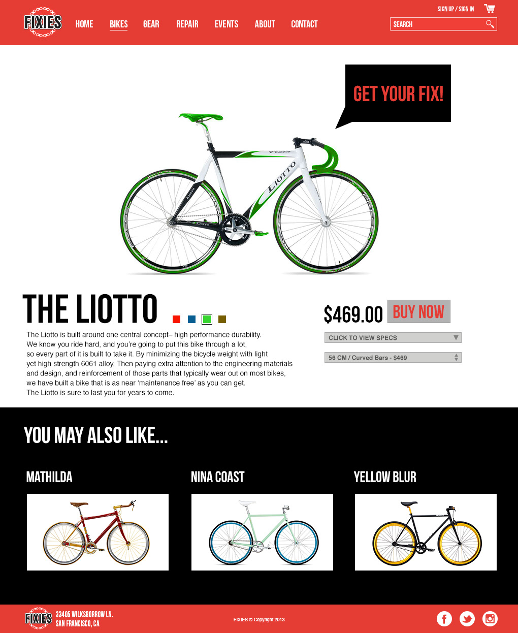 art design Web fixies Bike Bicycle Website