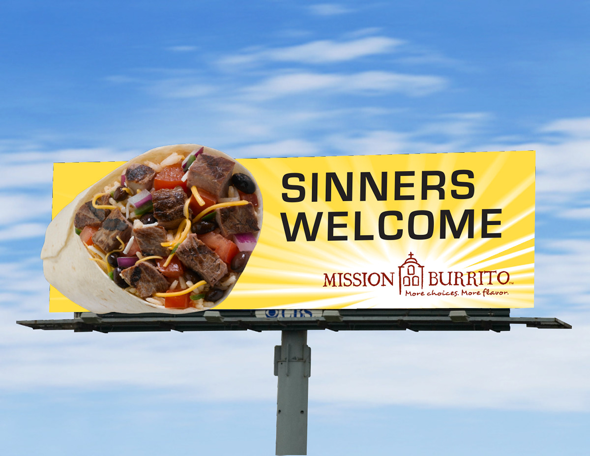 Outdoor out of home mission burrito billboard restaurant