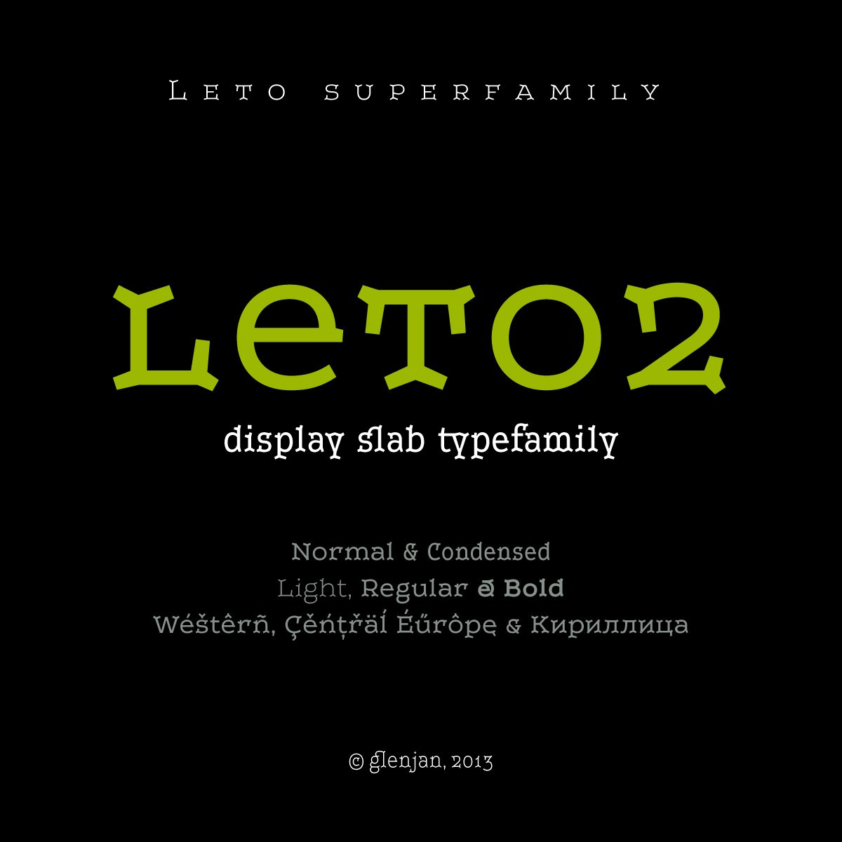LETO  display Typefamily font Cyrillic slab-serif
