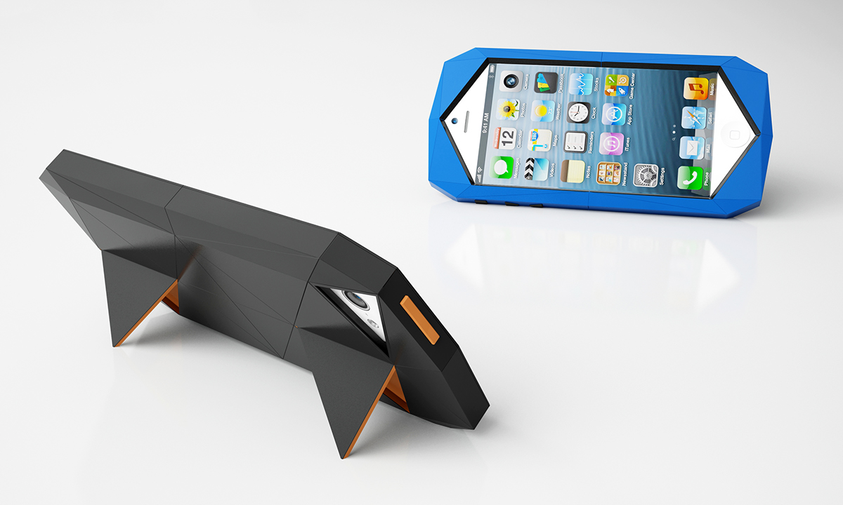 stealth Iphone 5 case kickstand origami  triangle