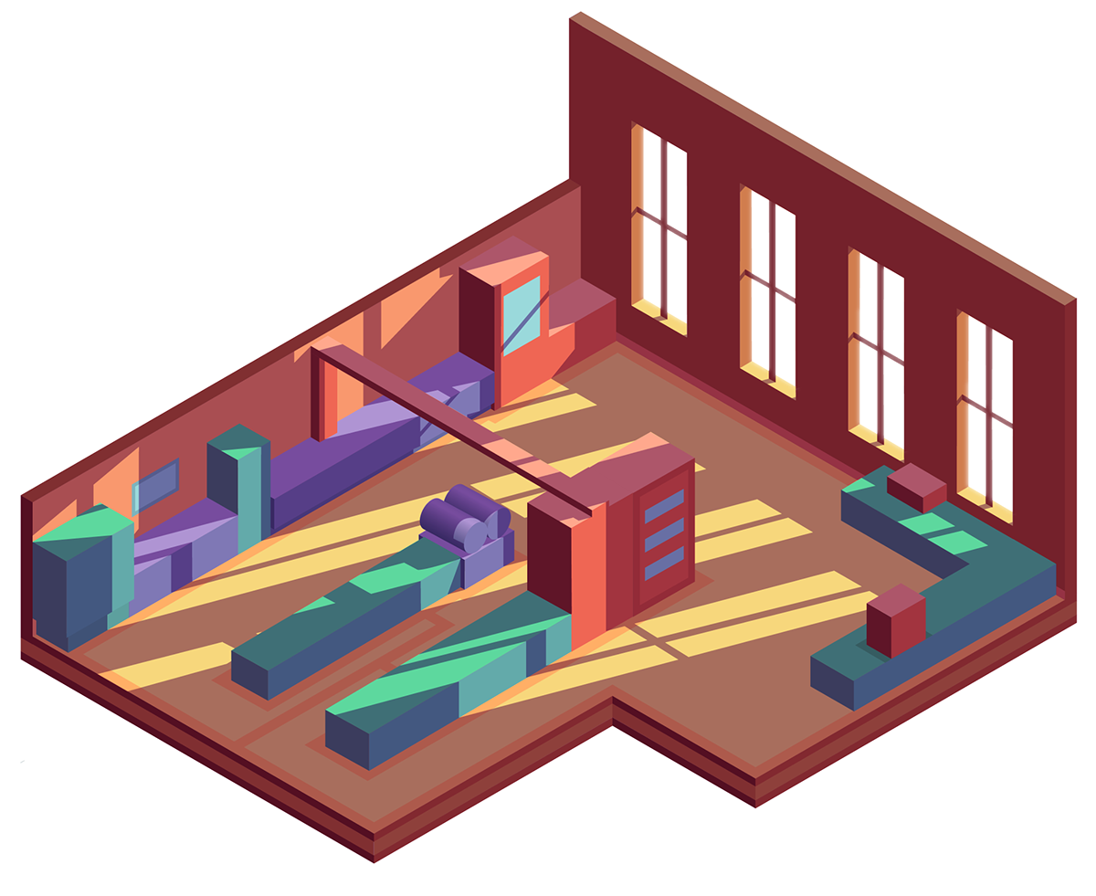 vector factory Office shadow Isometric