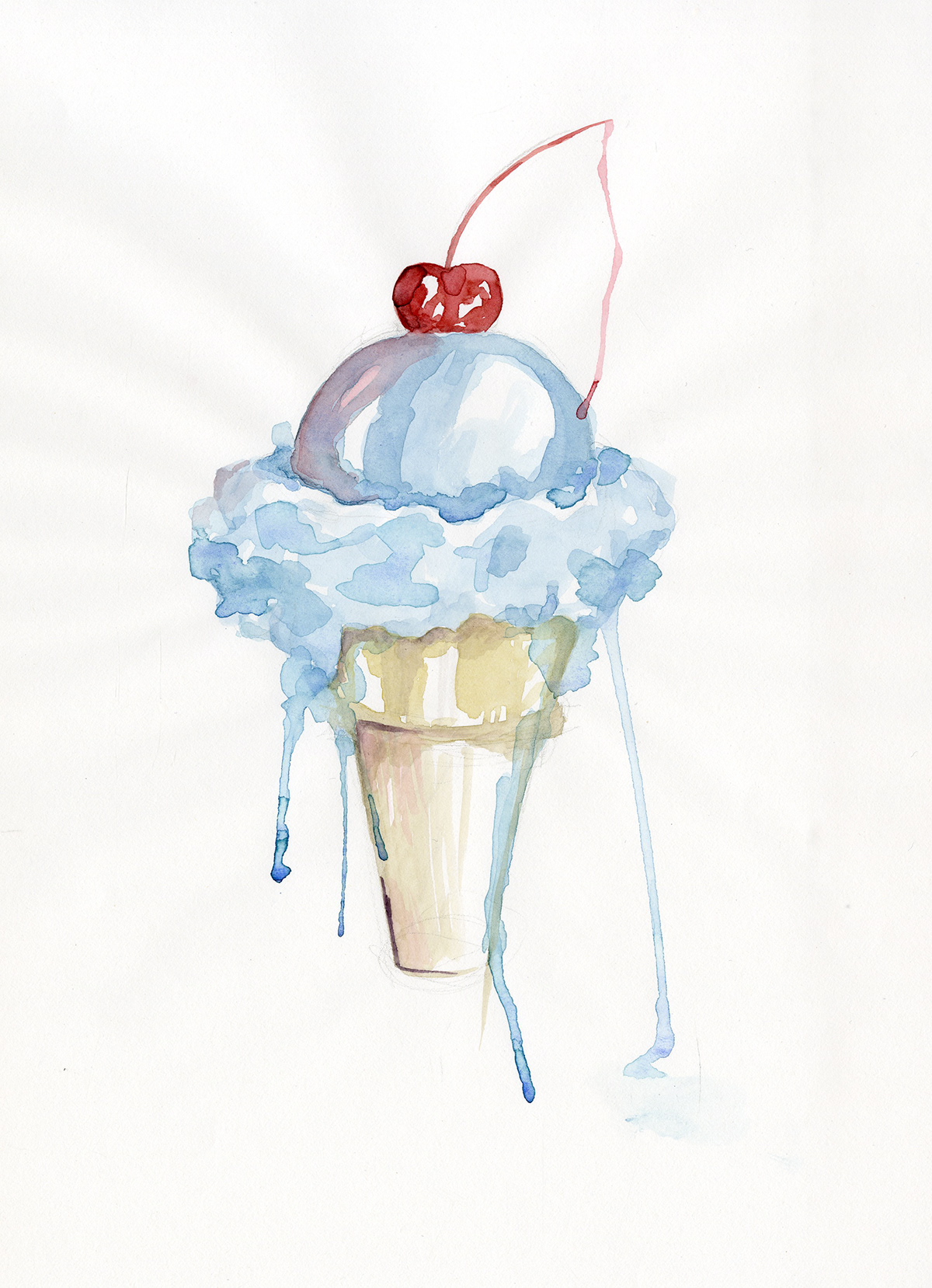 icecream blue cherry