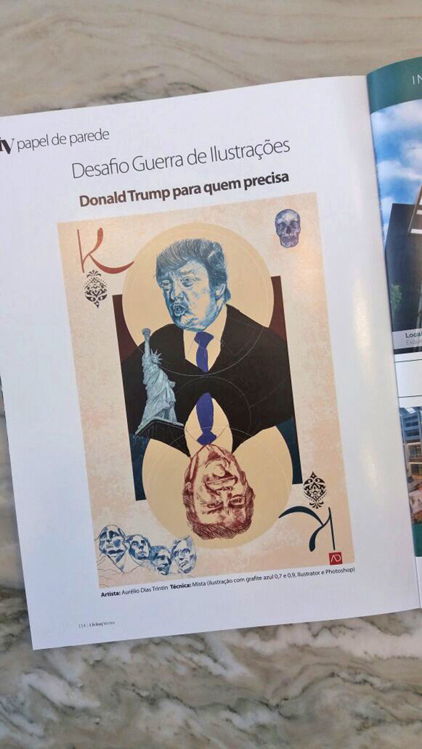 Trump king Blue Graphite portrait card Poker president usa america rushmore