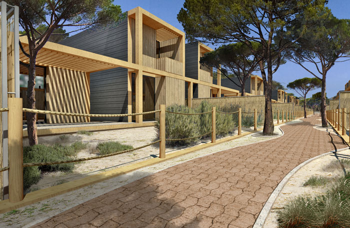 Portugal toia eco-resort beach resort wood 3d modeling rendering