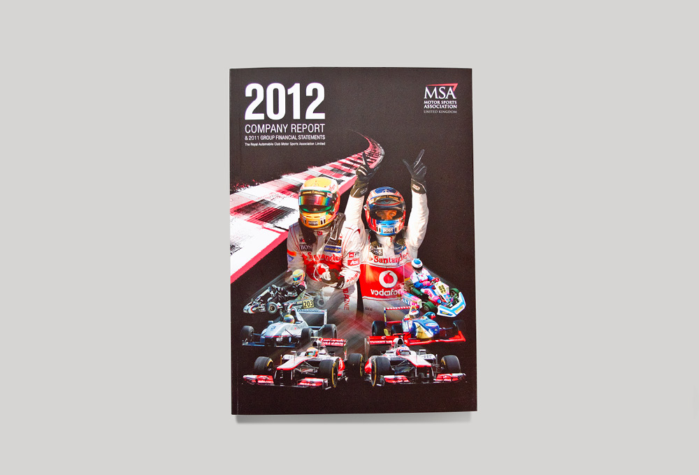 Motor Sport Association motor sport annual report montage f1 karting Formula 1 print Layout Design