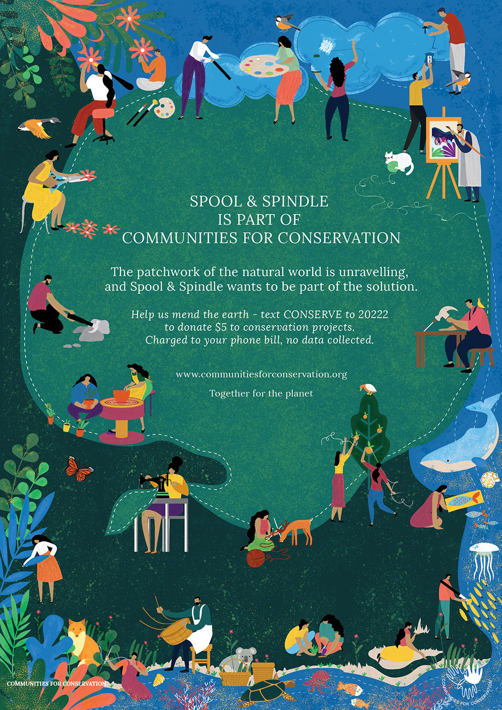 climate change community conservation earth environment ILLUSTRATION  poster