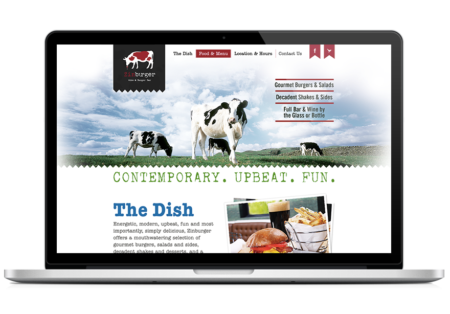 UI ux Zinburger restaurant Website interactive design