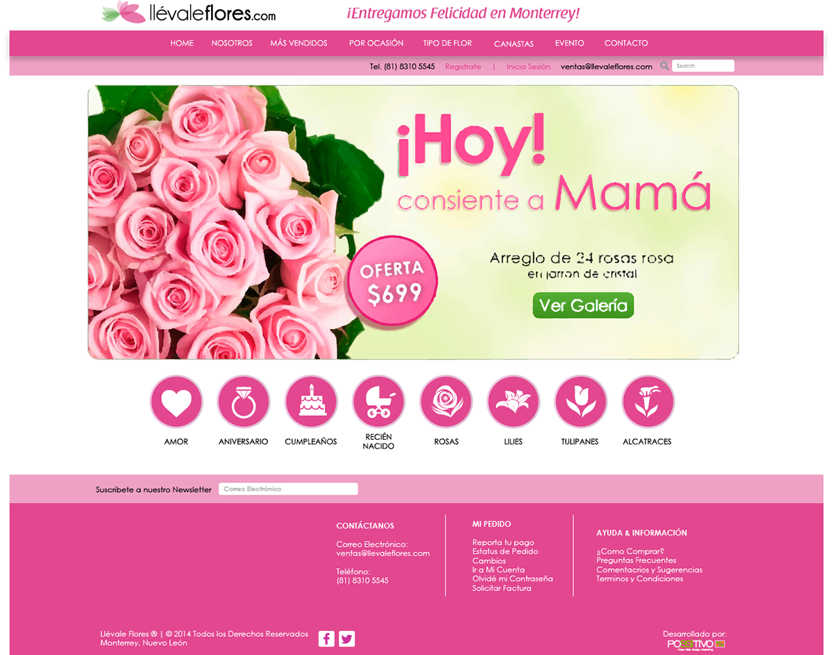 Responsive Design Web design Flores Flowers movil mobile e-commerce tienda online