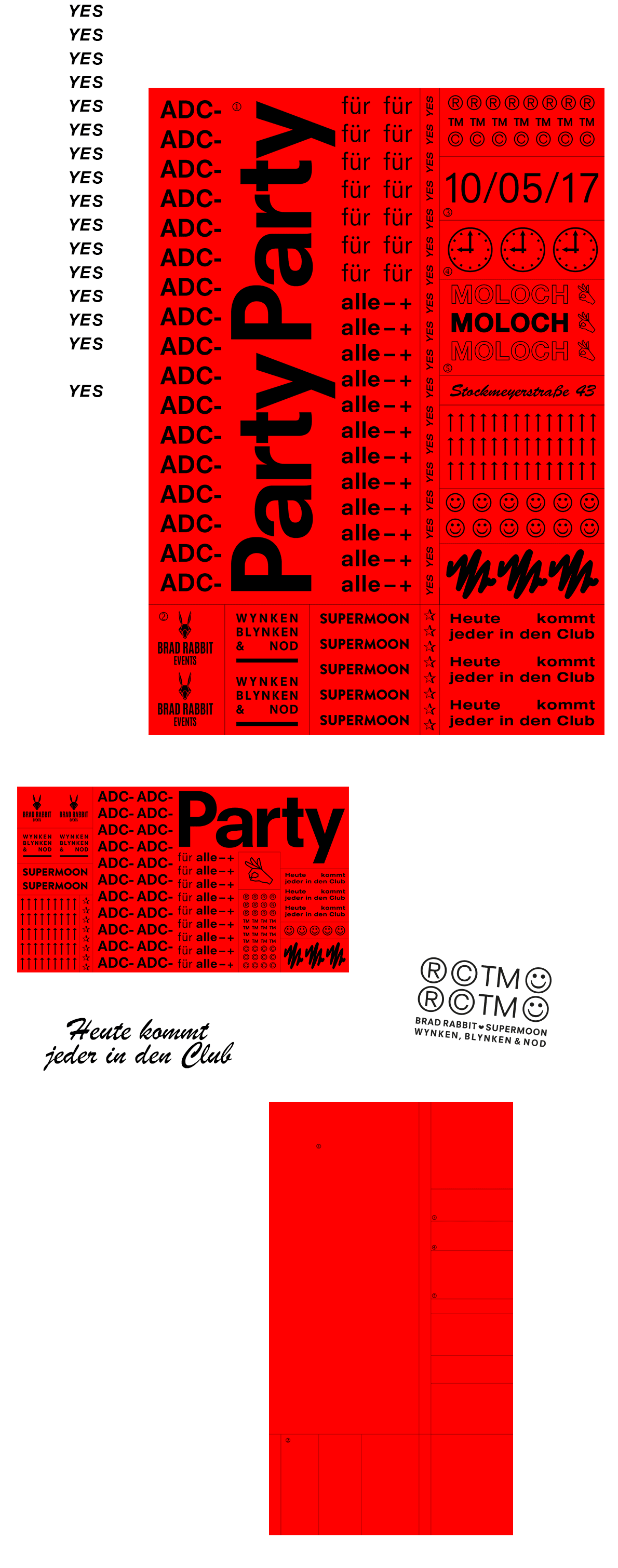 red rot design Repetition party ADC adcgermany poster visuals
