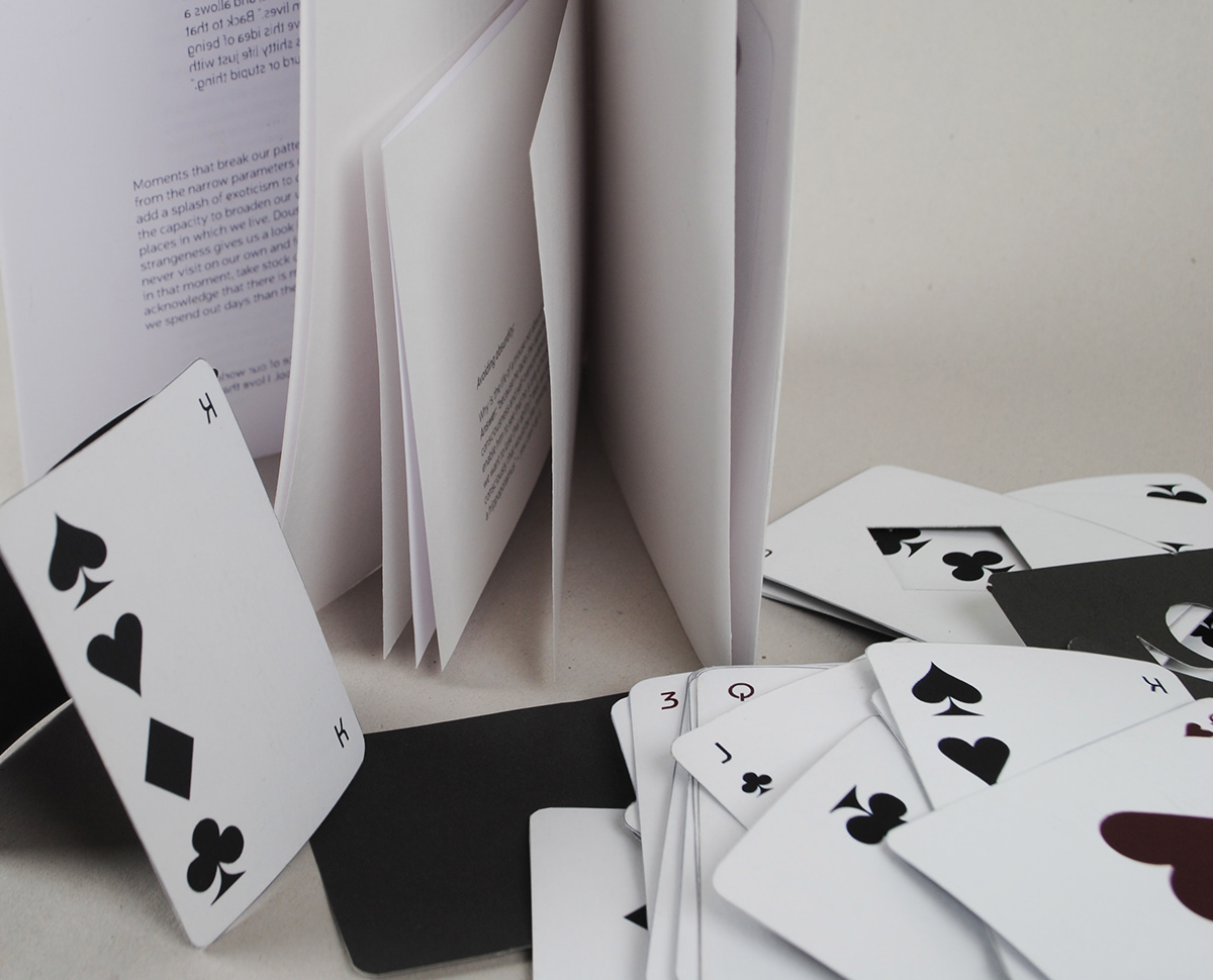 Absurd cards heart clubs spades diamonds game istd awards editorial Booklet Kelly Igoe istd paper