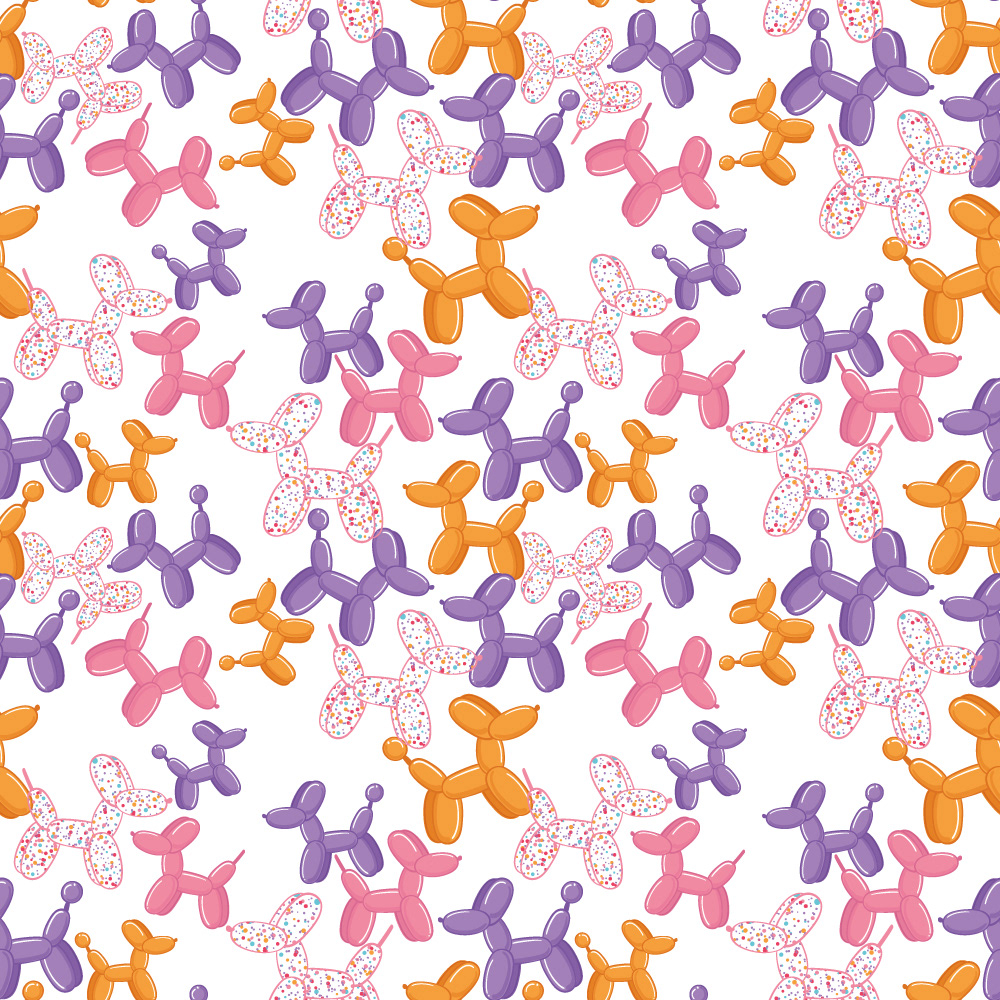 Balloon Dogs graphics ILLUSTRATION  justyna godlewska pattern pattern design  seamless pattern Pop Art vectors vector pattern