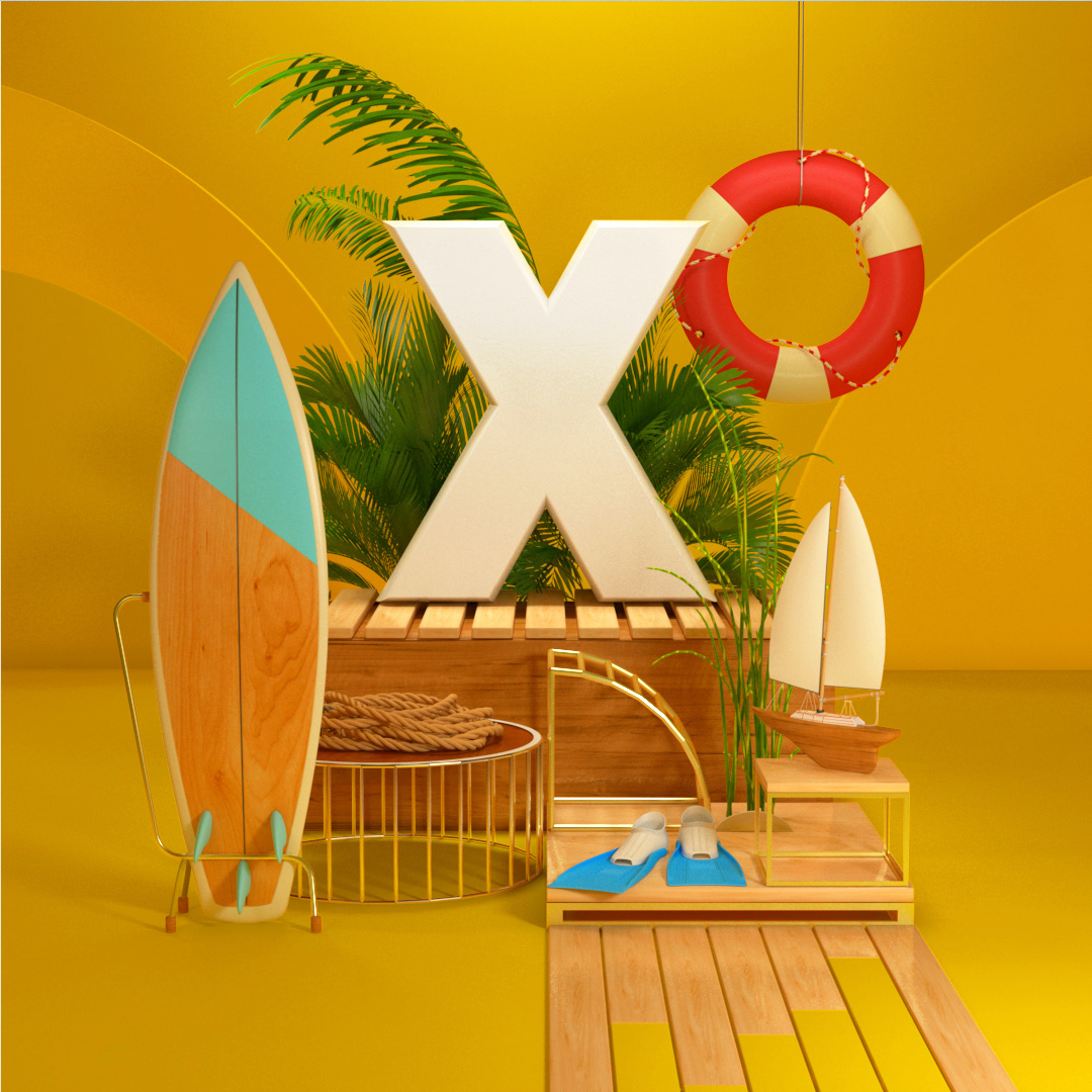 design color branding  art direction  3D FOX Advertising  set design  summer