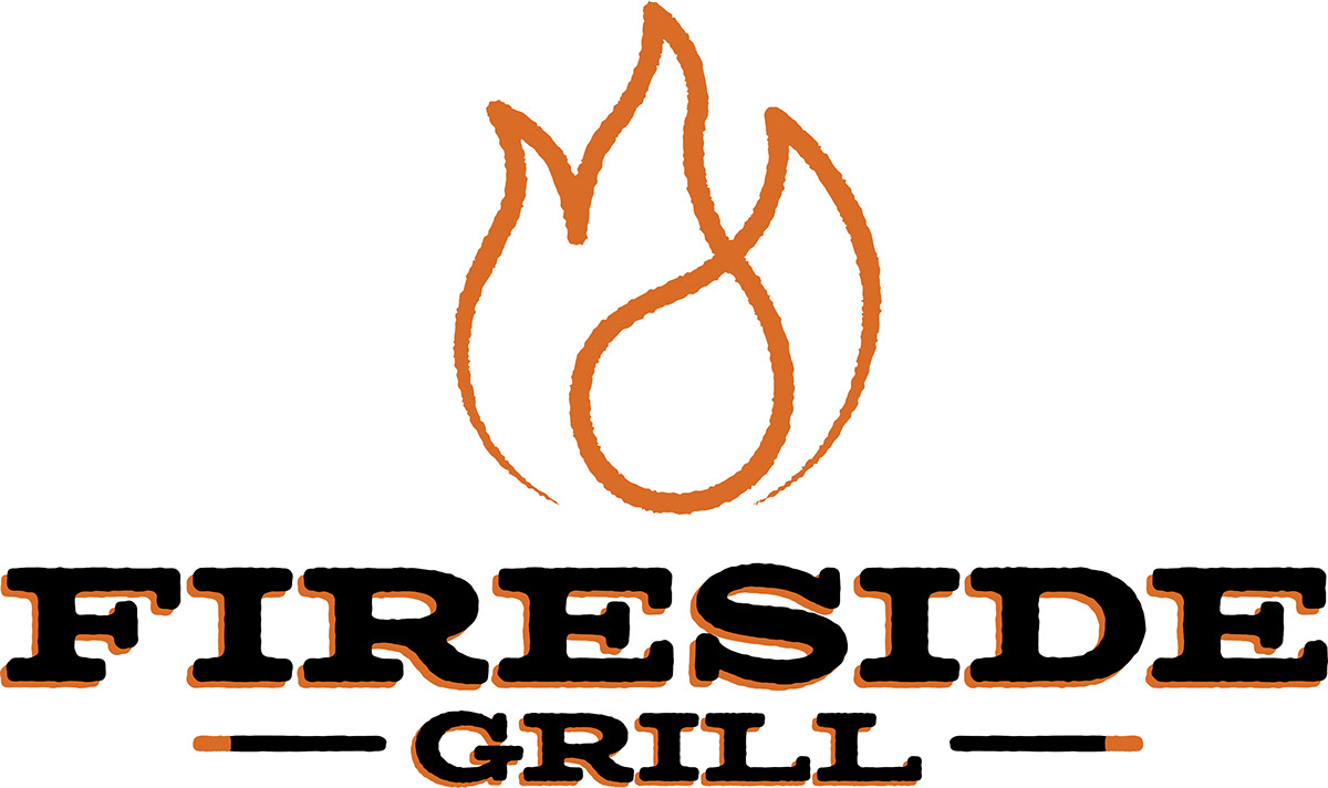 logo restaurant branding  system Tabel tent to-go package menu design fireside grill