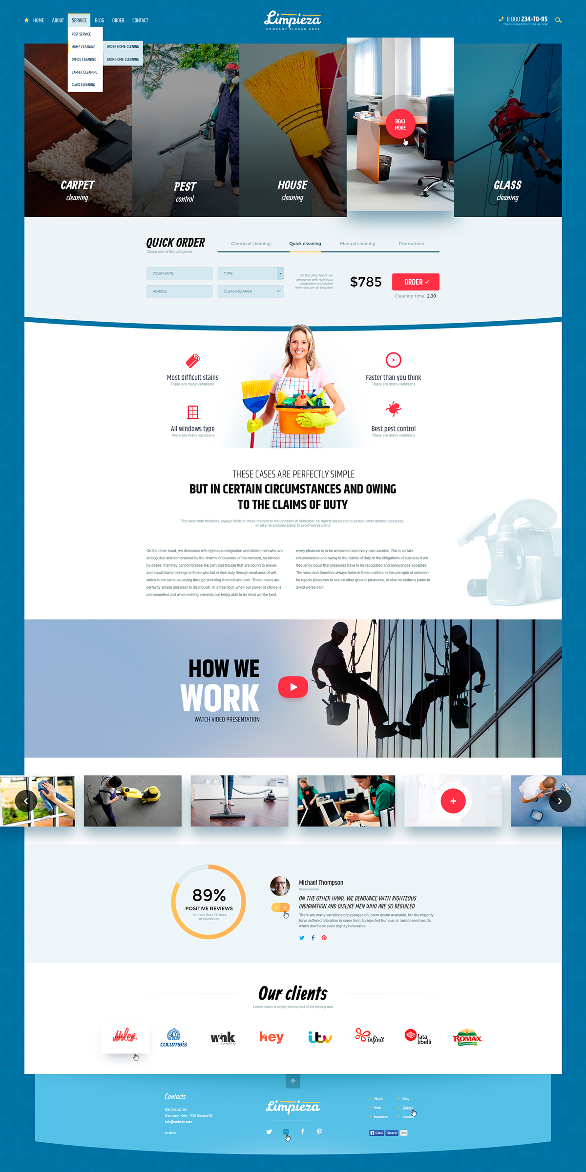 alethemes wordpress design envato themeforest cleaning company cleaning site