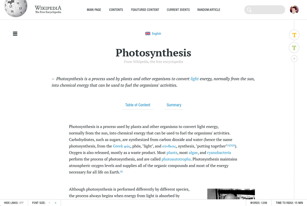 Wikipedia clean White text typographylayout design Interface concept typo