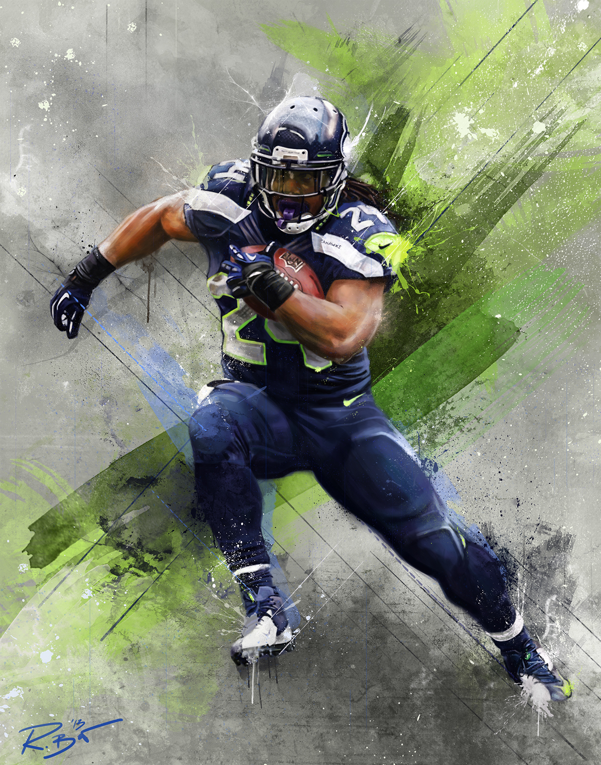 football sports sports art digital painting seattle Seahawks nfl