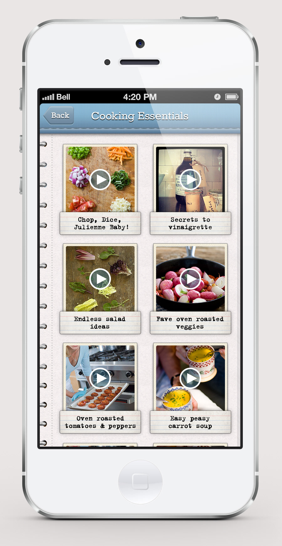 cooking ios app design Layout iphone iPad trish magwood