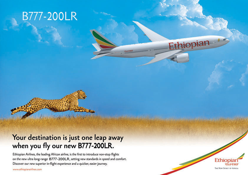 Airlines ethiopia ethiopian poster billboard cheeta Fly Asnake