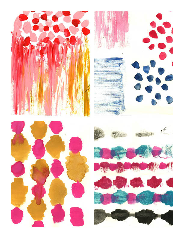 Acrylic paint watercolor florals textures Patterns process Mix media