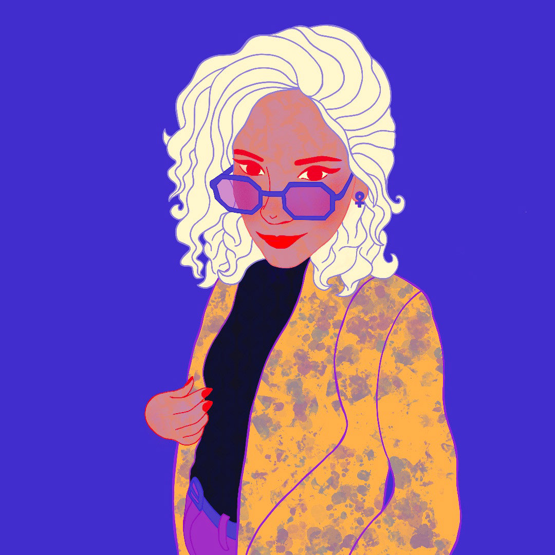blazer bosslady businesswoman cartoon Customportrait funky glasses Patterns woman womanportrait